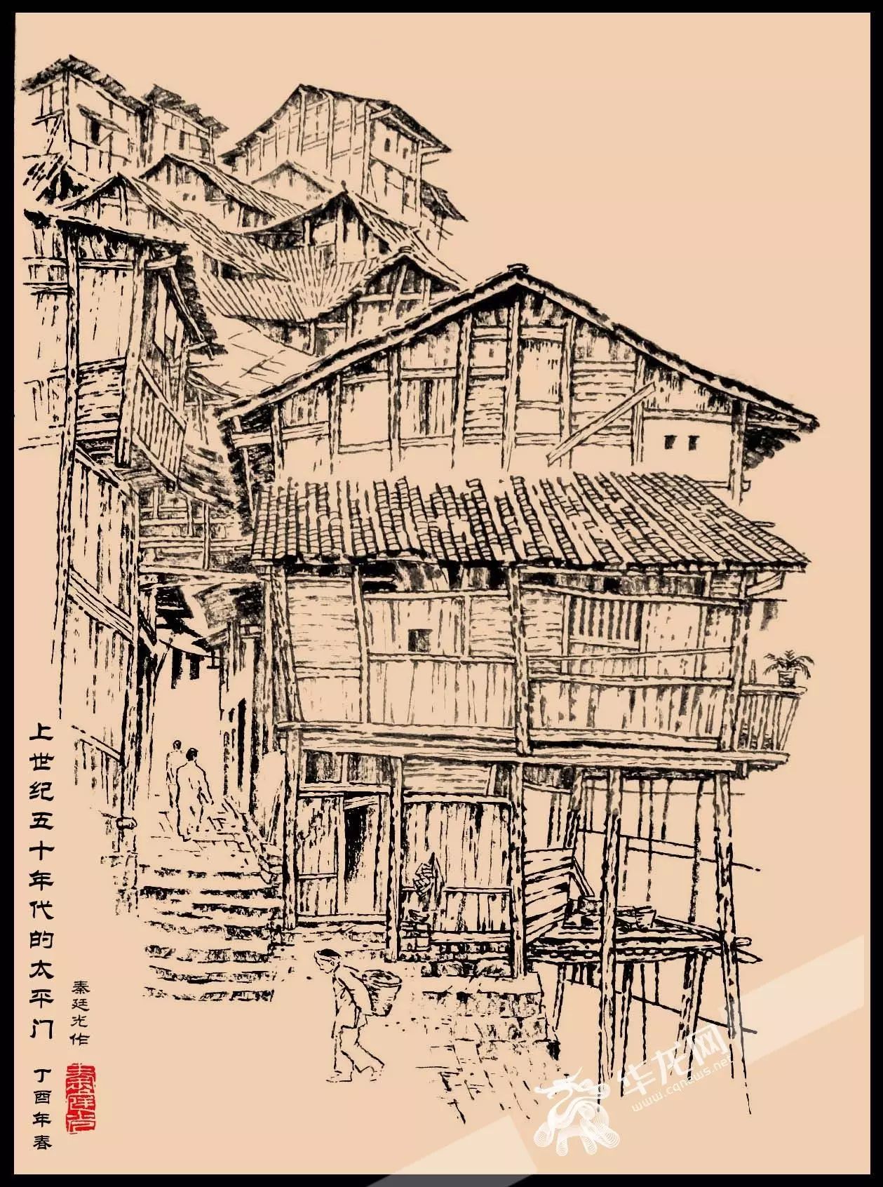 坚持绘画创作 计划5年绘出几十个重庆古镇 虽然年事已高,可秦廷光