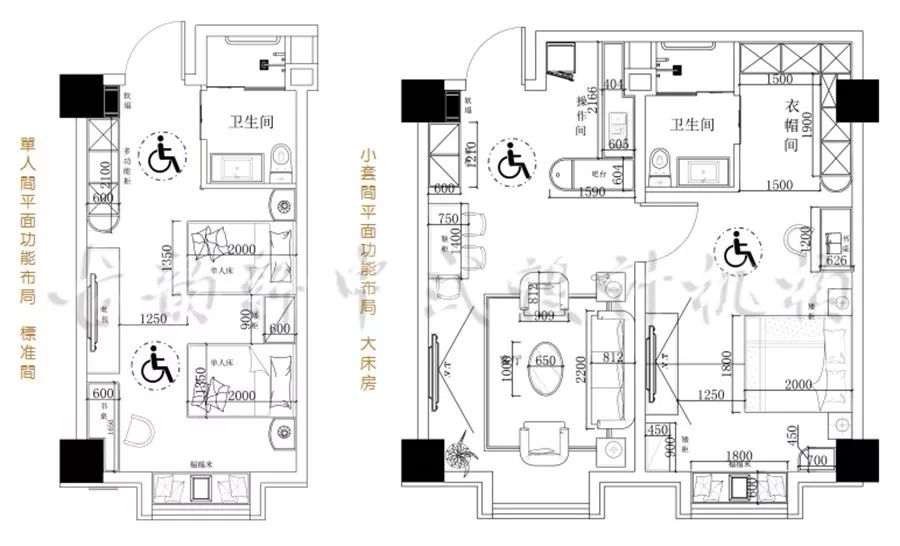 养老院房间内充分考虑建筑原有主梁结构,尽量避免死角出现.