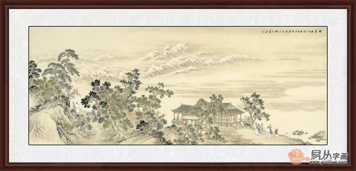 王宁精心力作六尺横幅仿古精品山水画作品《游春》作品来源:易从网