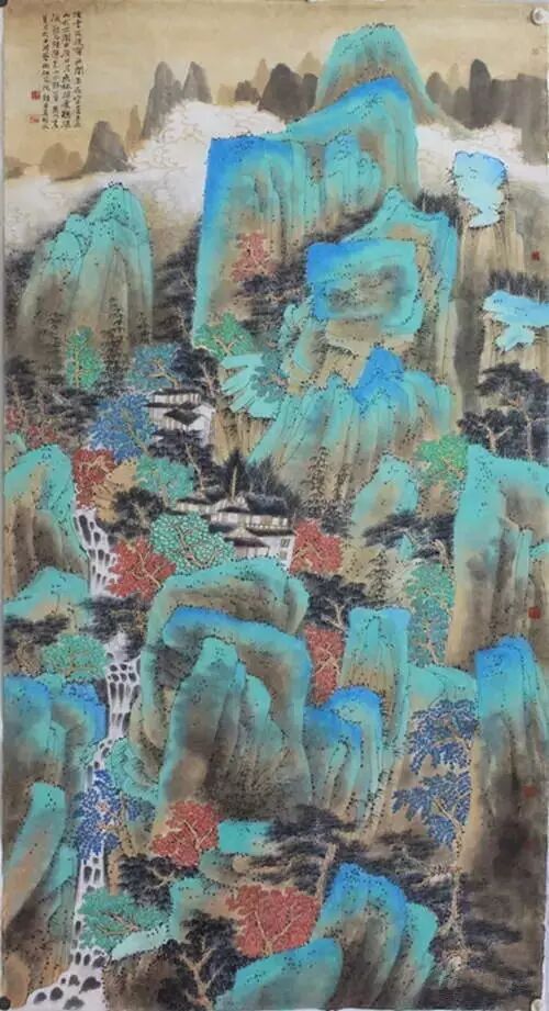 墨色艺术展——欣赏篇(山水) 阿迪  点评 韩秉华的青绿山水具有己意
