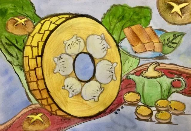 德森画室小画家参与"我眼中的美食世界"儿童手绘征集活动.