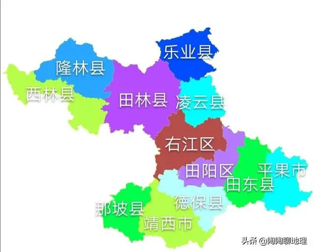 百色市各区县市建成区面积排名最大是右江区最小是乐业县