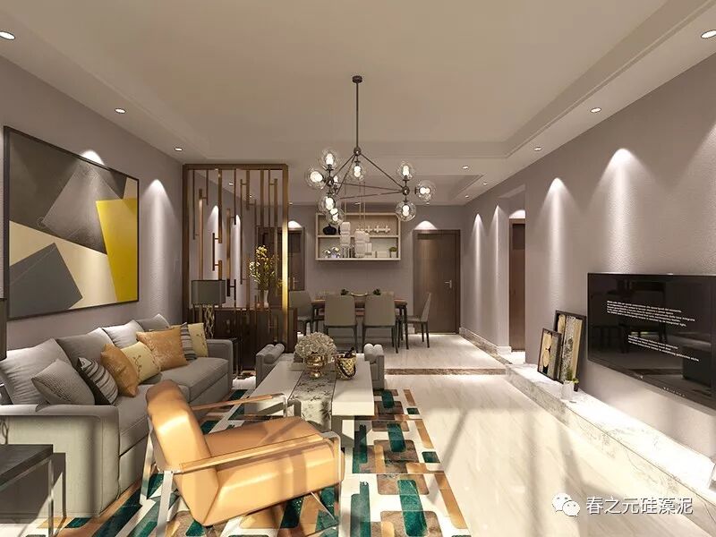 春之元硅藻泥装修效果图 现代装修效果图