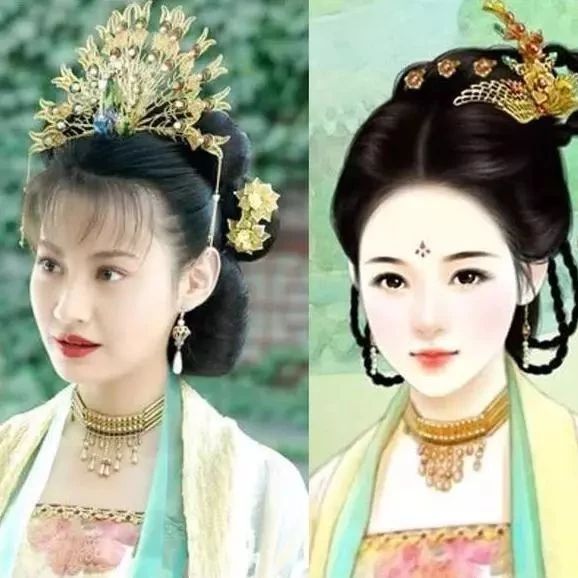 把女明星P成了插画女主,杨雪成为最美贵妃,杨蓉的苏莲衣太美了