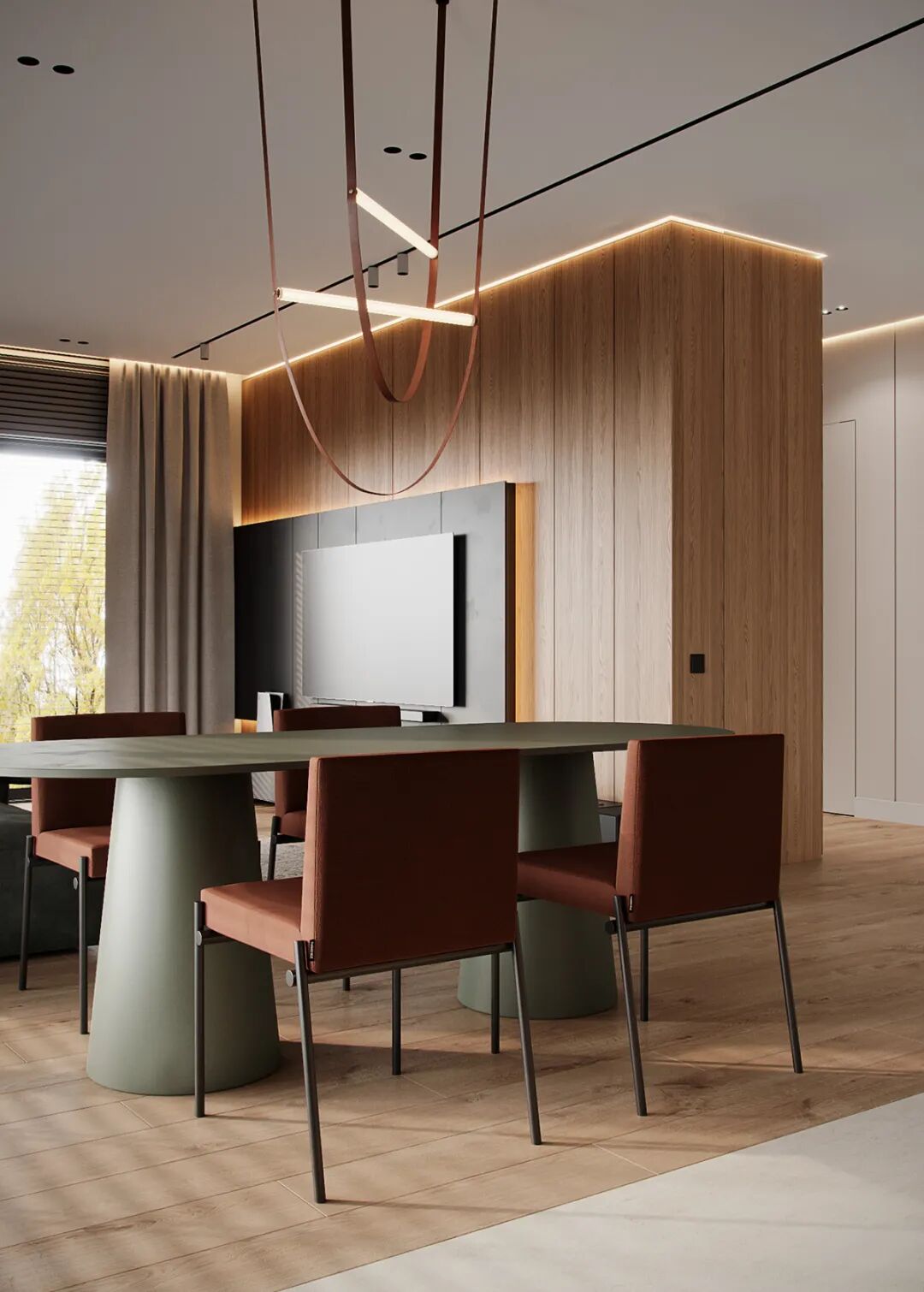 原木轻奢风格装修效果图 极简风格装修效果图_3