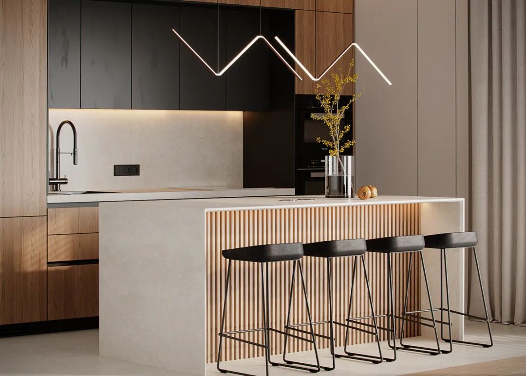 原木轻奢风格装修效果图 极简风格装修效果图_4