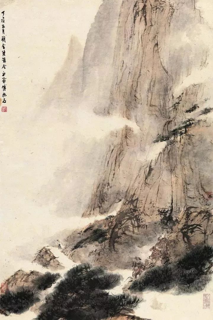 傅抱石作为"新中国画"的代表画家,其绘画创作继承了中国山水画传统