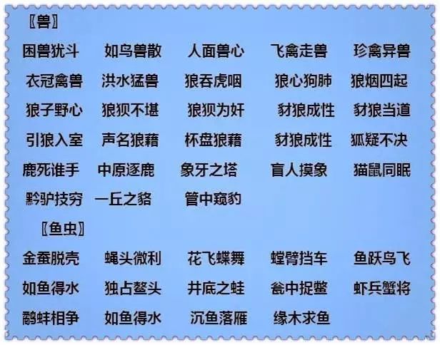 语文学习最重要的6类成语!90%的人都说全!不信,你试试