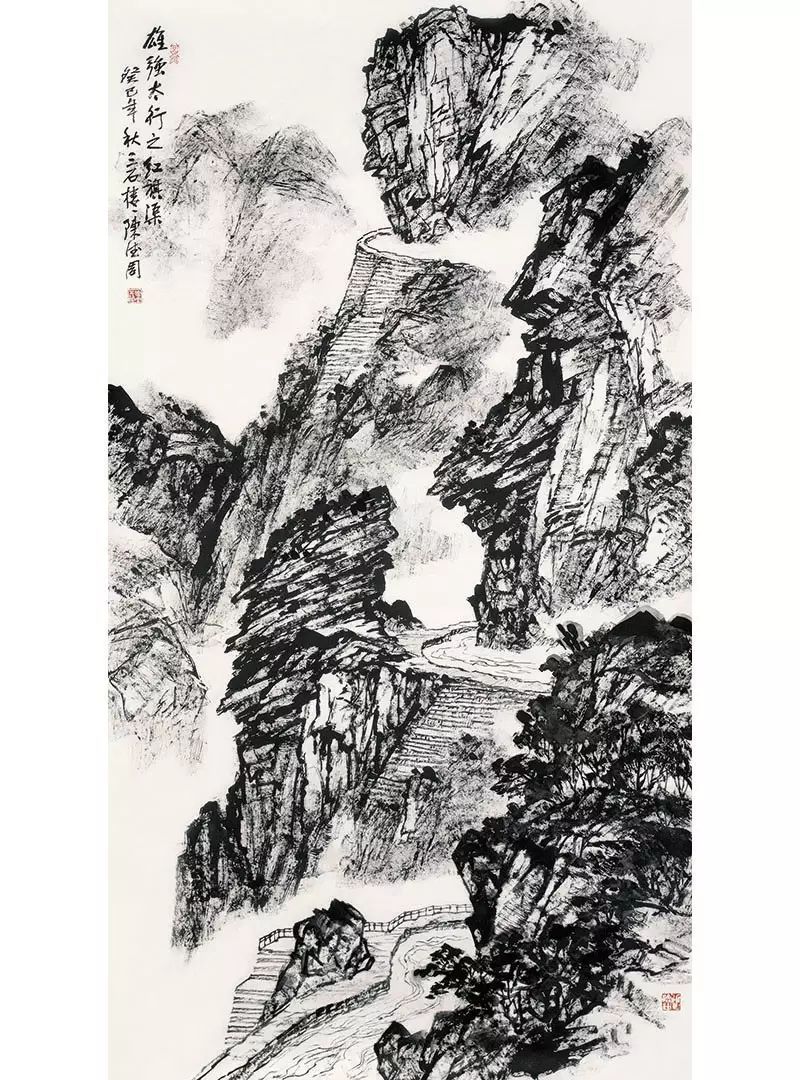 纵观陈德周先生的多幅画作,尤其是在当代山水画中,他在古稀之年,壮心