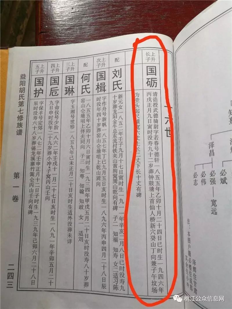 胡氏族谱关于德宝(德轩大爹)的记载