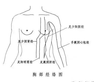双手从胸部循肝经