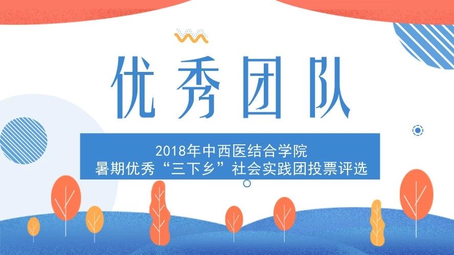 2018年中西医结合学院暑期优秀“三下乡”社会实践团投票评选