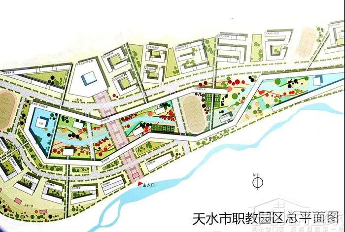 15,天水市职教园区平面图首次曝光初步规划为"一院,两校,一区"结构