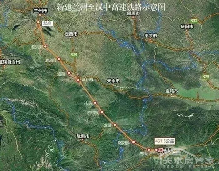 三,项目一线 兰州至天水至汉中高速铁路,计划2019开工建设,全线总长