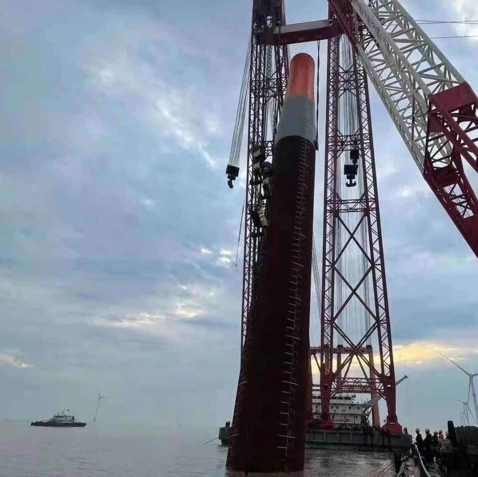 龙船风电网嵊泗2号海上风电项目沉桩施工作业全部完成