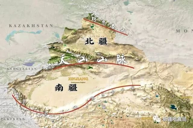 新疆地区地理上的"三山夹两盆"指:最北的阿尔泰山,南为昆仑山,中部为图片