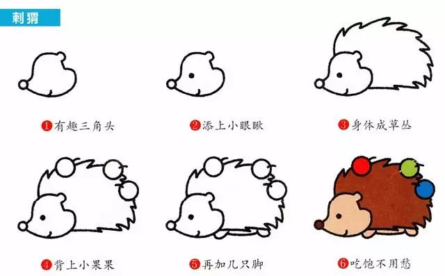 儿童简笔画大全教程,孩子学画画基础入门,动植物简单