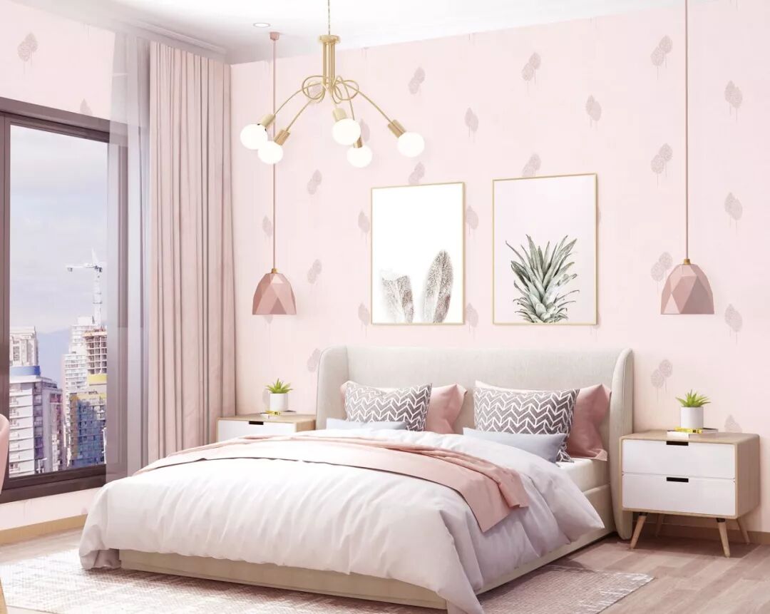 鑫丽阁墙布335 素色提花墙布装修效果图