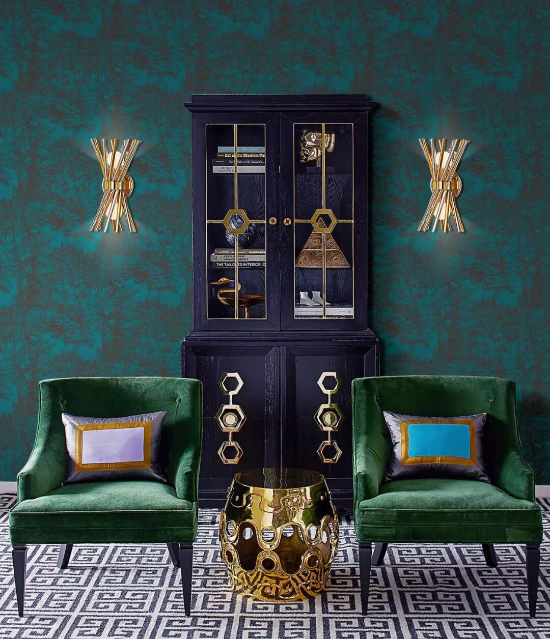 鑫丽阁墙布335 素色提花墙布装修效果图_2