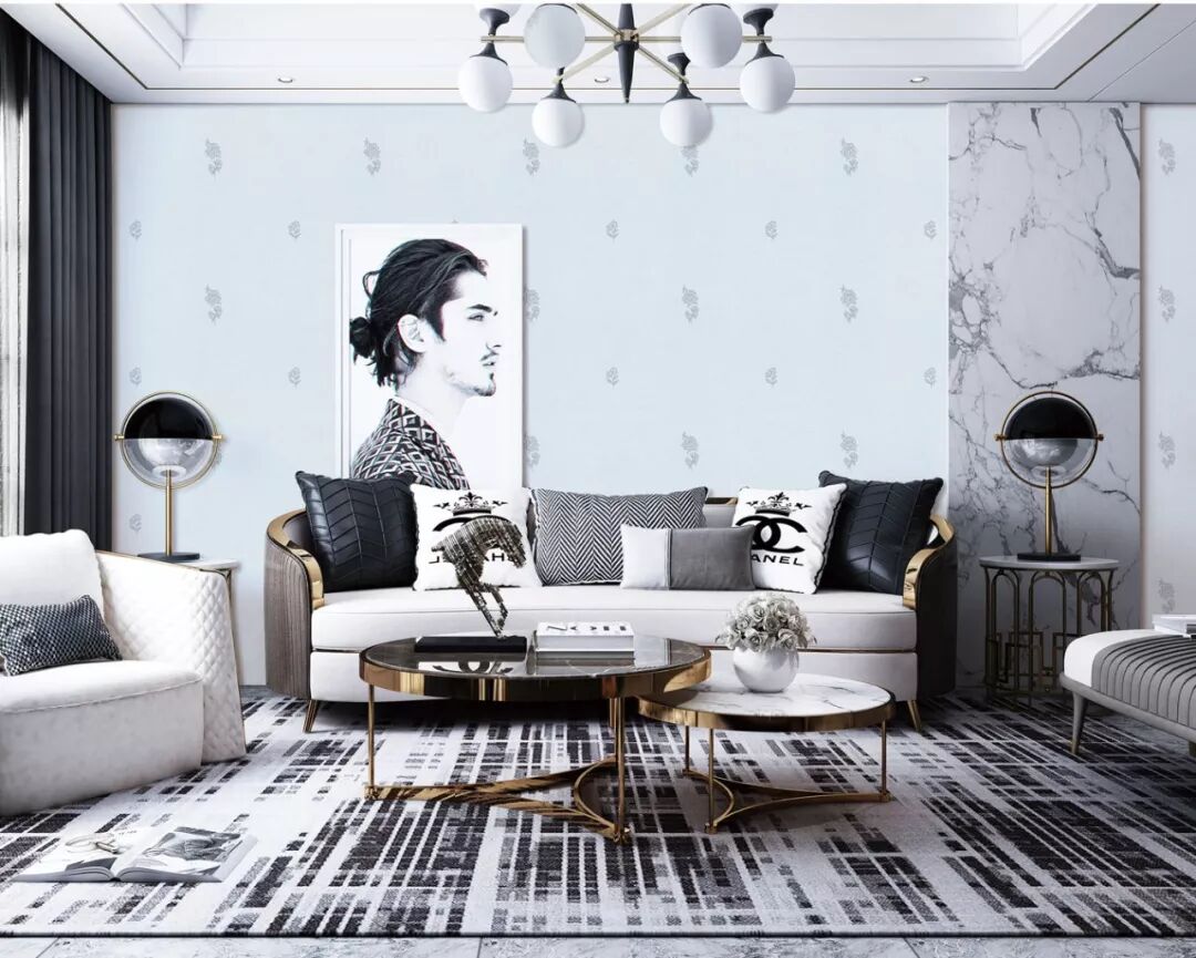 鑫丽阁墙布335 素色提花墙布装修效果图_11