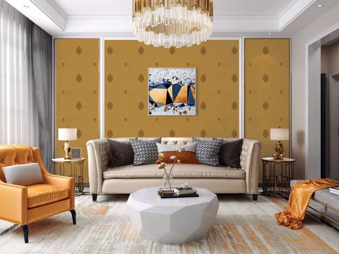 鑫丽阁墙布335 素色提花墙布装修效果图_19