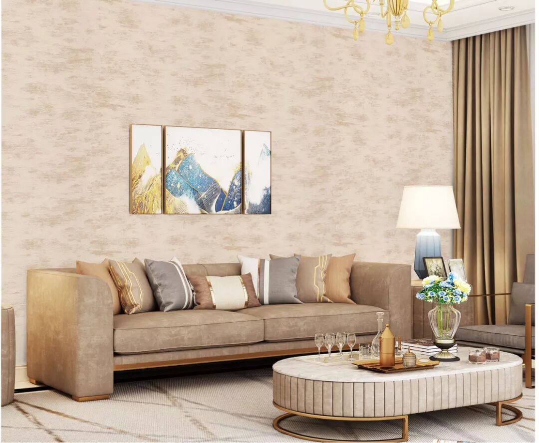 鑫丽阁墙布335 素色提花墙布装修效果图_4