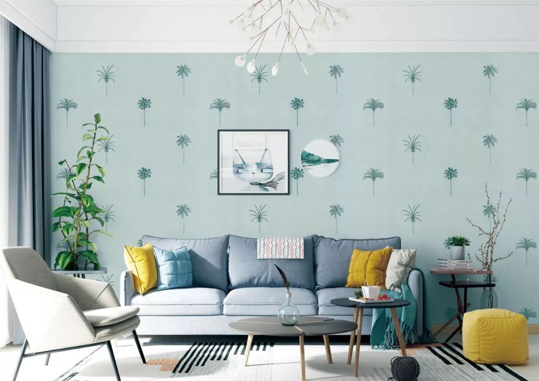 鑫丽阁墙布335 素色提花墙布装修效果图_16