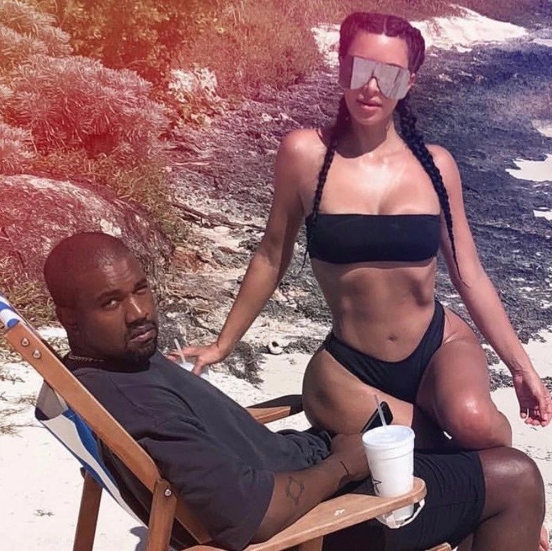 依旧是性感风?Kanye West亲自为老婆卡戴珊做造型!