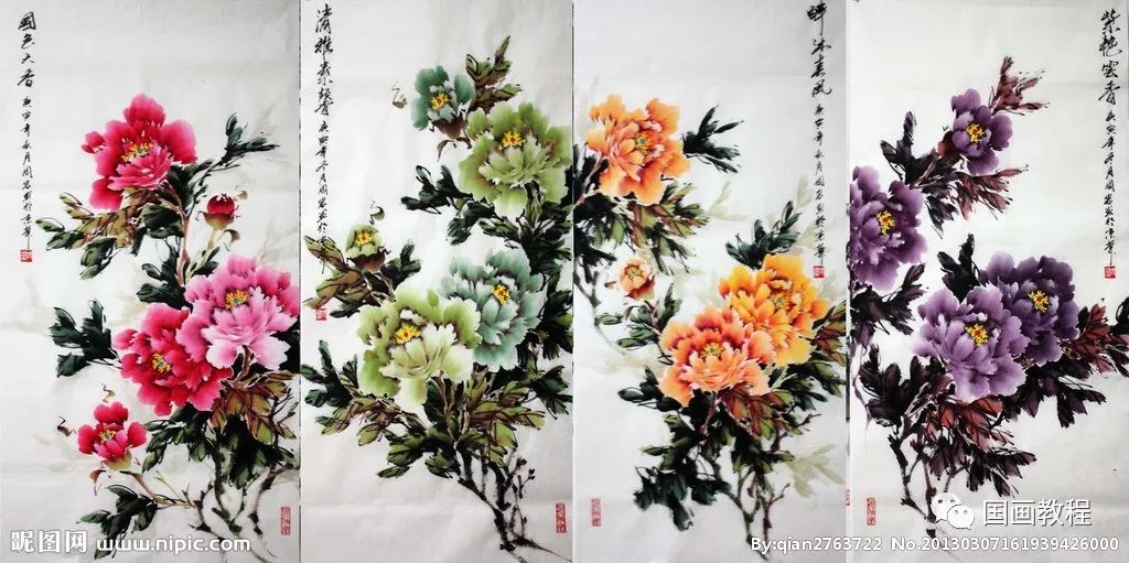 精美国画牡丹100副(附加详细教程~)