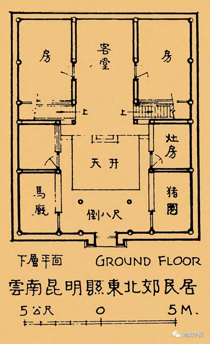 云南一颗印式民居平面