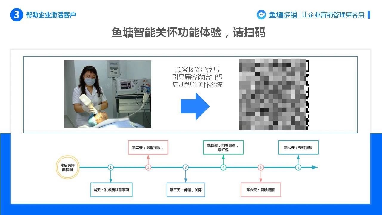 鱼塘多销一款基于公众号接口能力打造的企业粉丝管理系统，汇集客服、群发、裂变等功能