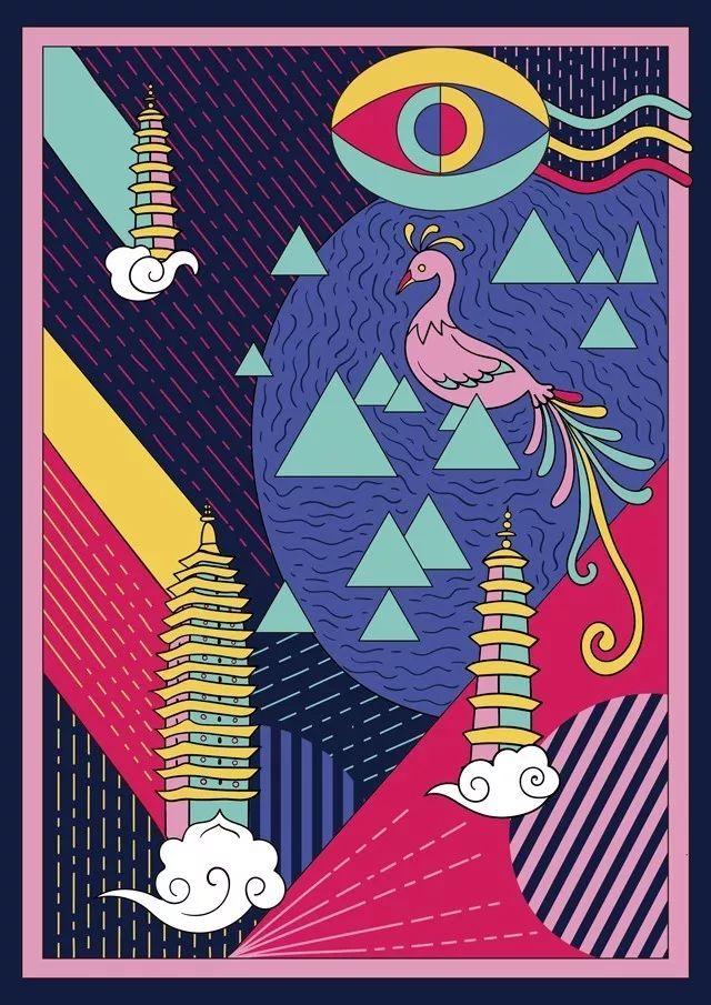 品牌插画:双廊 潮起潮落,小船摇曳,缘分总是于不经意间注定,像我与