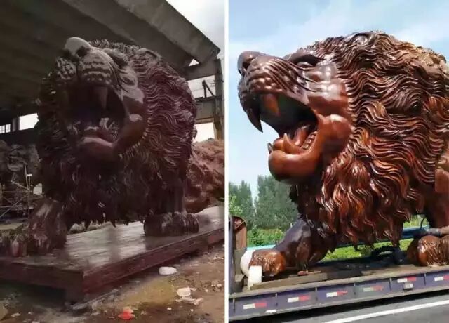 800万巨型根雕作品——《中国醒狮》终于“出嫁”了！（内附视