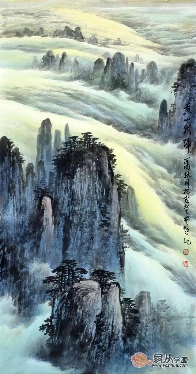 名家李林宏笔下13幅黄山山水画赏析,云海美翻了!