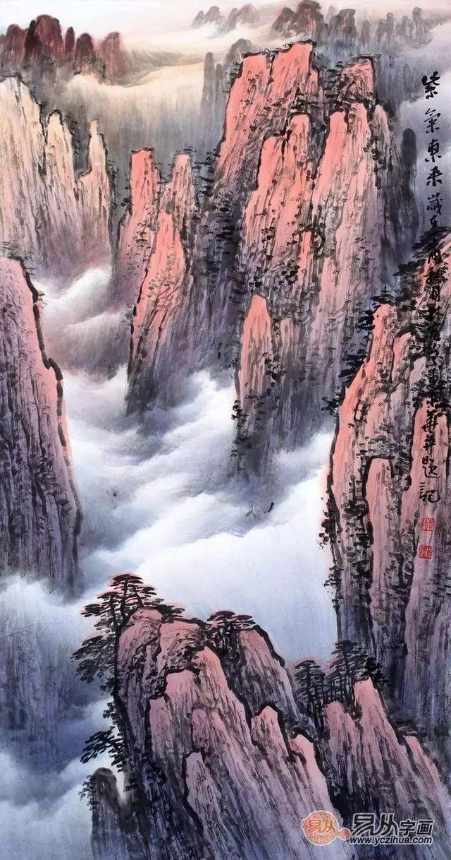 名家李林宏笔下13幅黄山山水画赏析云海美翻了