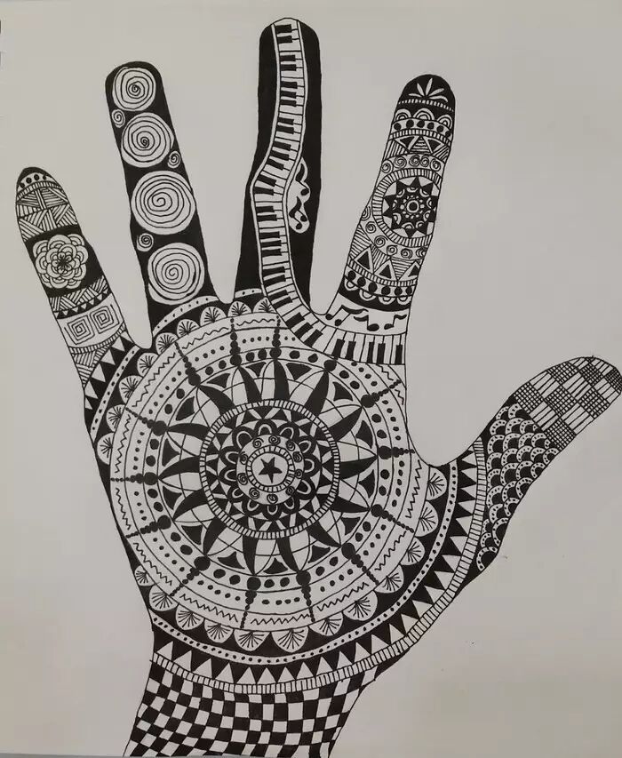 禅绕画,黑白装饰画