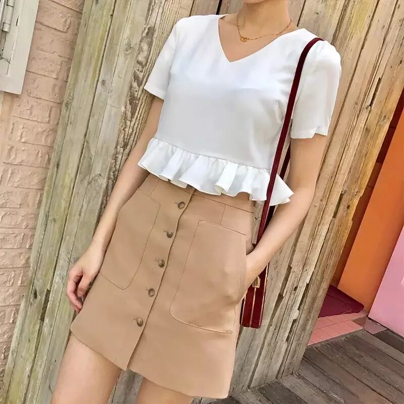 闪闪测评 十元诗苑系列(四)卡其色A字半裙