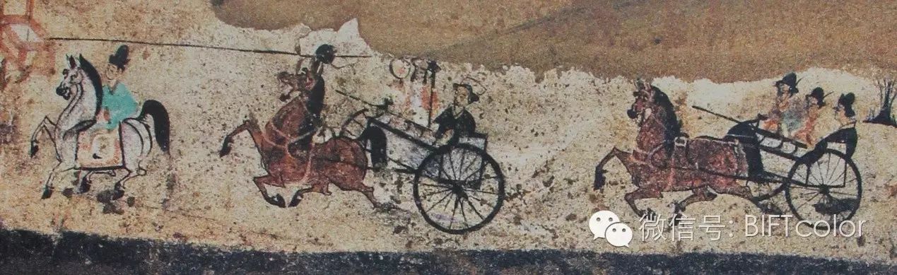 内蒙古鄂托克旗凤凰山1号东汉壁画墓出行图中(图2),共车马图像三组.