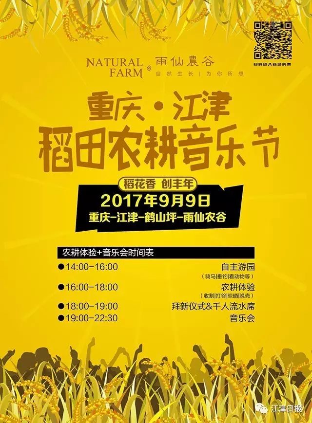 9月9日江津首届稻田农耕音乐节开整!