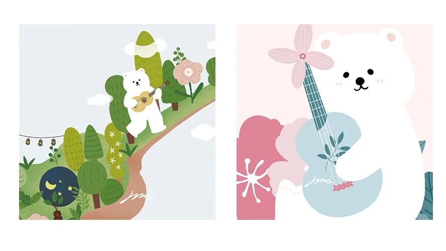 Ukulele原创插画 |ALOHA,Little Ukulele Forest\Flower