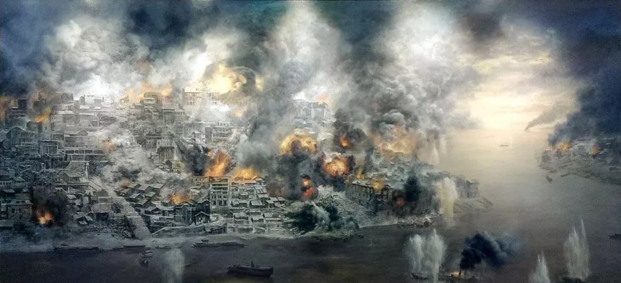 油画《重庆大轰炸》