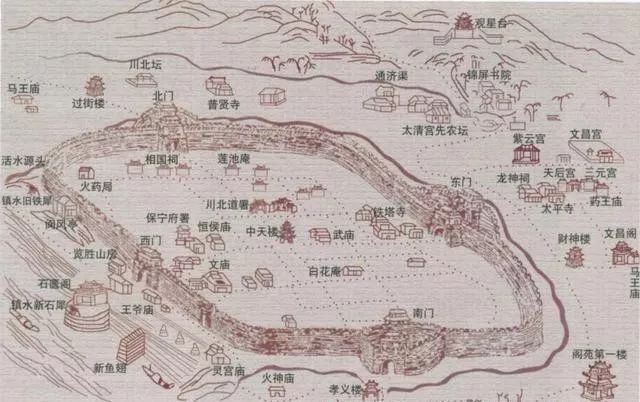 因此中国古城大多选址于水边.四川阆中就是其典型代表.图片