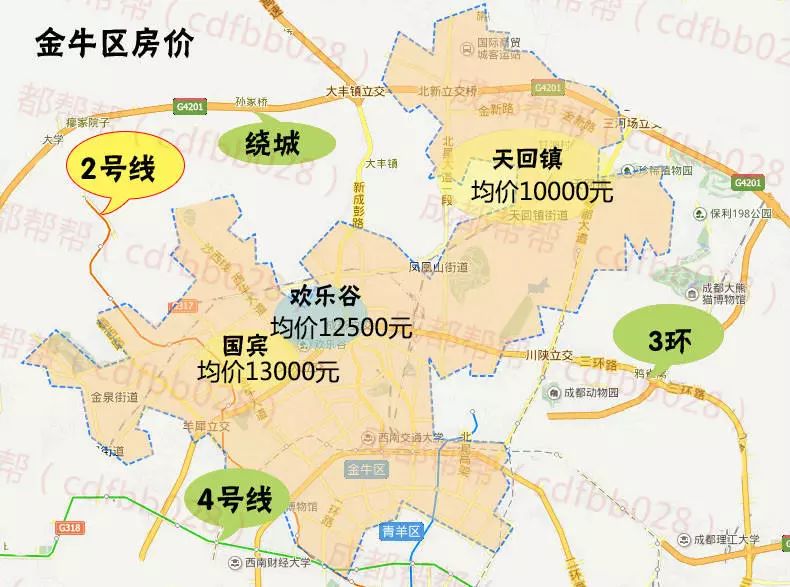 成都3月房价地图:主城区均价14471元/㎡,内附各区170个楼盘价格