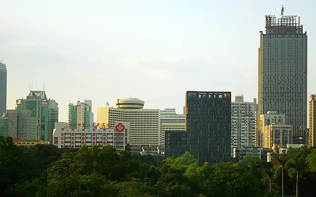 1990年代,广州商务区天际线