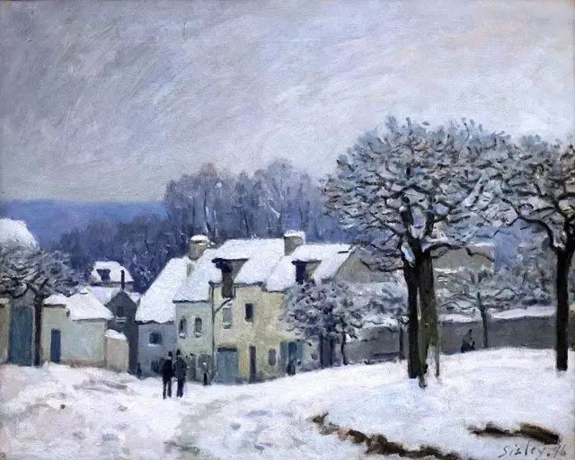 (西斯莱:《马尔雷的雪景》)