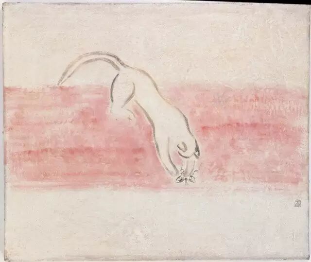 常玉作品:猫扑蝶