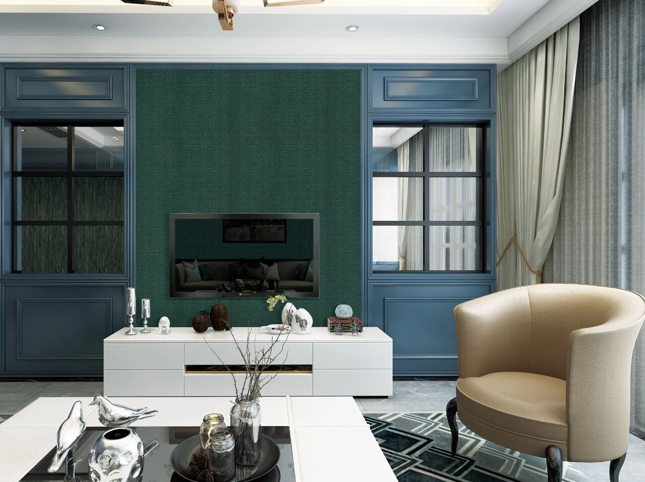 保奇丽墙布图片 BX-05/06简约风格产品效果图_13