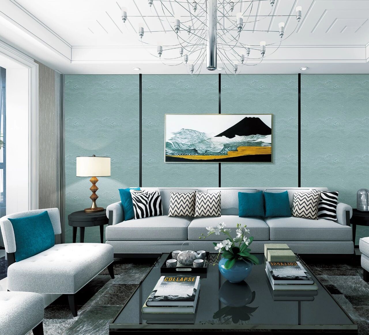 保奇丽墙布图片 BX-05/06简约风格产品效果图_15