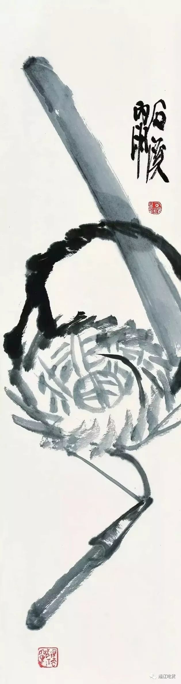 他的书法功夫与他的才情,学养,篆刻,四轮驱动,谱写了一曲曲大写意花鸟