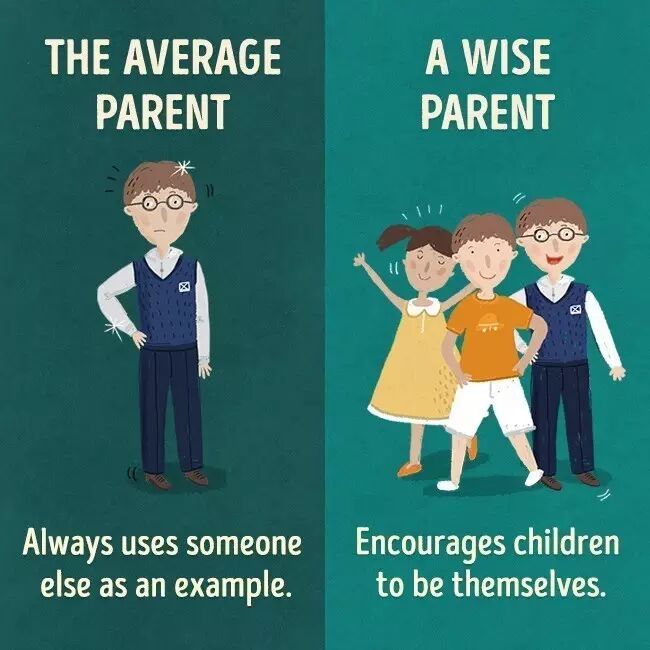 普通爸妈：总是拿别人家的孩子作为例子。